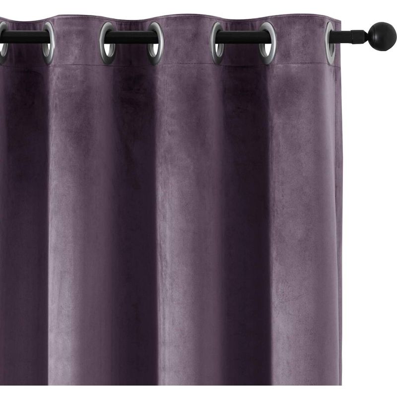 Casa si Gradina - Textile si covoare - Perdele si draperii - Draperii - Set draperii din catifea cu inele negre, Madison, 150x260 cm, densitate 700 g/ml, Mauve, 2 buc - Infinity.ro