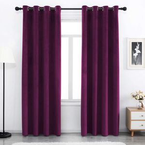 Draperie din catifea cu inele crom, Madison, 250x235 cm, densitate 700 g/ml, Mulberry, 1 buc