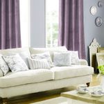 Casa si Gradina/Textile si covoare/Perdele si draperii/Draperii - Set draperii din catifea cu inele argintii, Madison, 200x255 cm, densitate 700 g/ml, Lavanda, 2 buc - Infinity.ro