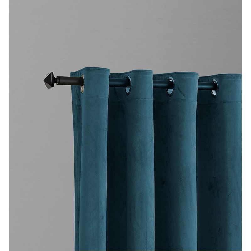 Casa si Gradina/Textile si covoare/Perdele si draperii/Draperii - Set draperii din catifea cu inele argintii, Madison, 250x260 cm, densitate 700 g/ml, Turcoaz, 2 buc - Infinity.ro