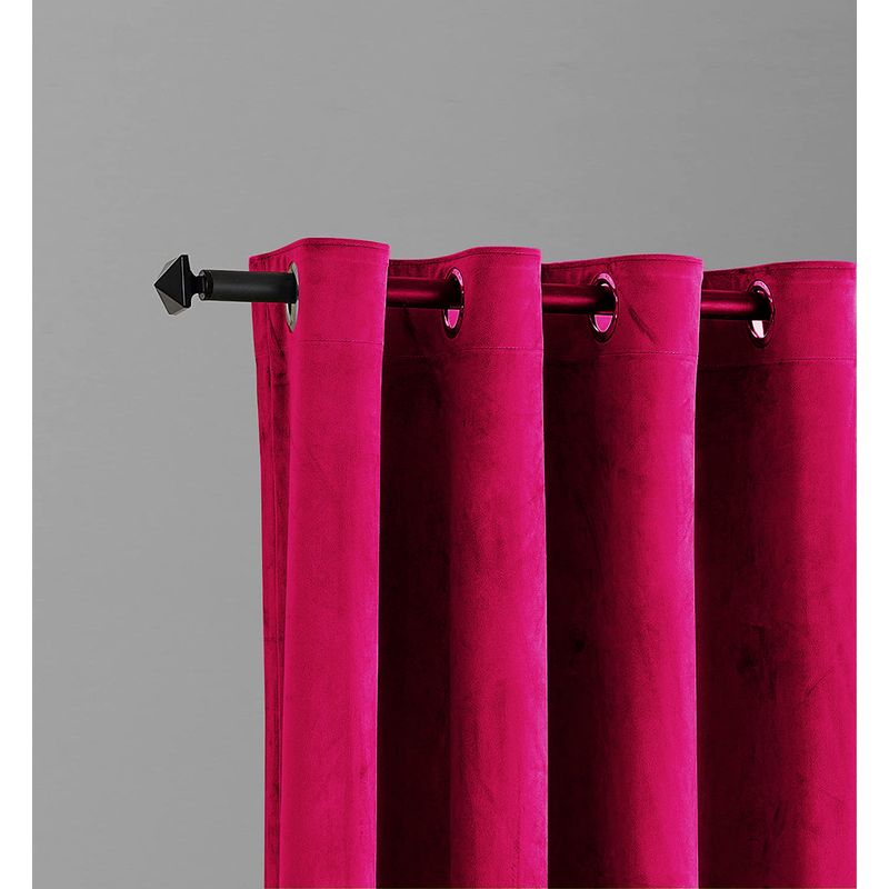 Casa si Gradina/Textile si covoare/Perdele si draperii/Draperii - Set draperii din catifea cu inele negre, Madison, 200x270 cm, densitate 700 g/ml, Magenta, 2 buc - Infinity.ro