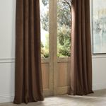 Casa si Gradina - Textile si covoare - Perdele si draperii - Draperii - Set draperii din catifea cu inele albe, Madison, 150x270 cm, densitate 700 g/ml, Dark chocolate, 2 buc - Infinity.ro