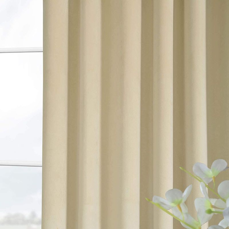 Casa si Gradina - Textile si covoare - Perdele si draperii - Draperii - Set draperii din catifea cu rejansa transparenta cu ate pentru galerie, Madison, 250x250 cm, densitate 700 g/ml, Crem, 2 buc - Infinity.ro