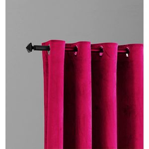 Set draperii din catifea cu inele crom, Madison, 250x220 cm, densitate 700 g/ml, Magenta, 2 buc