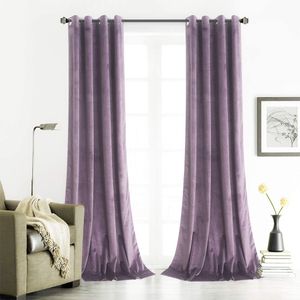 Draperie din catifea cu inele albe, Madison, 150x250 cm, densitate 700 g/ml, Lavanda, 1 buc