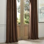 Casa si Gradina - Textile si covoare - Perdele si draperii - Draperii - Set draperii din catifea cu inele albe, Madison, 150x245 cm, densitate 700 g/ml, Dark chocolate, 2 buc - Infinity.ro