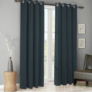 Draperie din catifea cu inele crom, Madison, 200x230 cm, densitate 700 g/ml, Denim, 1 buc