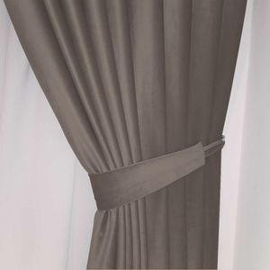 Set draperii din catifea cu inele crom, Madison, 200x235 cm, densitate 700 g/ml, Harbor gray, 2 buc