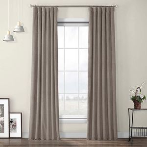 Set draperii din catifea cu rejansa din bumbac tip fagure, Madison, 150x240 cm, densitate 700 g/ml, Bej, 2 buc