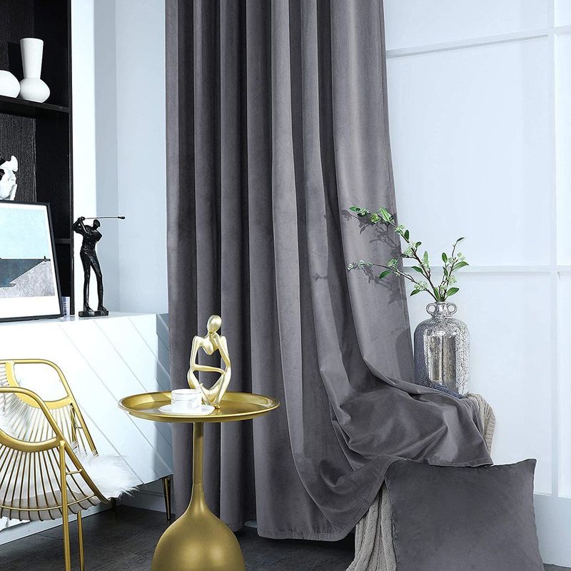 Casa si Gradina - Textile si covoare - Perdele si draperii - Draperii - Set draperii din catifea cu inele albe, Madison, 250x235 cm, densitate 700 g/ml, Shadow, 2 buc - Infinity.ro