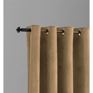 Draperie din catifea cu inele crom, Madison, 150x220 cm, densitate 700 g/ml, Latte, 1 buc