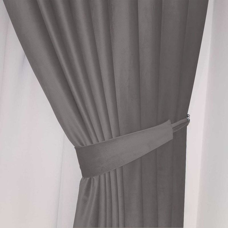 Casa si Gradina - Textile si covoare - Perdele si draperii - Draperii - Set draperii din catifea cu inele argintii, Madison, 150x210 cm, densitate 700 g/ml, Lead, 2 buc - Infinity.ro
