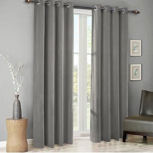 Draperie din catifea cu inele crom, Madison, 250x215 cm, densitate 700 g/ml, Lead, 1 buc