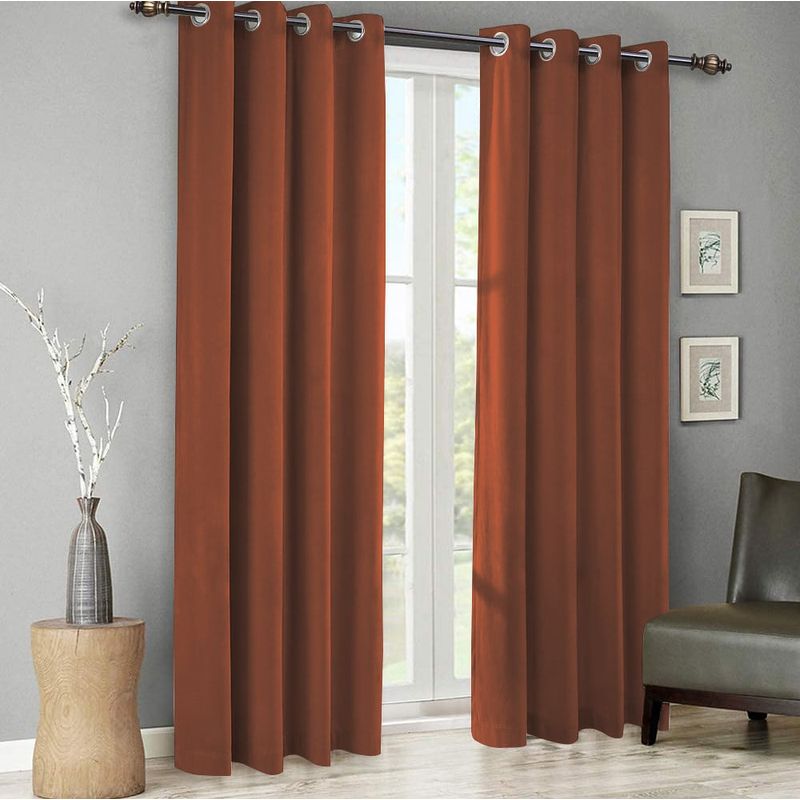 Casa si Gradina - Textile si covoare - Perdele si draperii - Draperii - Set draperii din catifea cu inele crom, Madison, 150x220 cm, densitate 700 g/ml, Spice orange, 2 buc - Infinity.ro