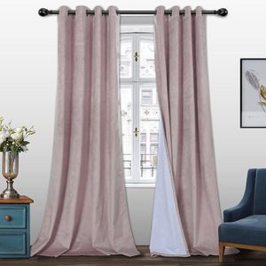 Set draperii din catifea cu inele crom, Madison, 250x245 cm, densitate 700 g/ml, Faux Fur, 2 buc