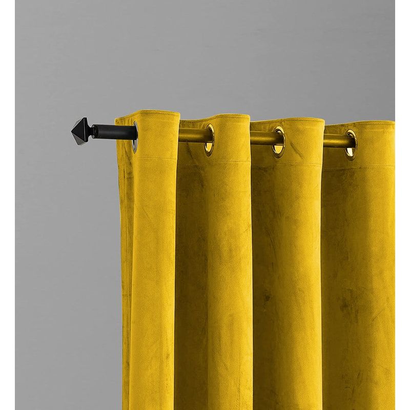 Casa si Gradina - Textile si covoare - Perdele si draperii - Draperii - Draperie din catifea cu inele albe, Madison, 200x260 cm, densitate 700 g/ml, Lemon, 1 buc - Infinity.ro
