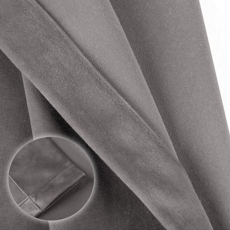 Casa si Gradina - Textile si covoare - Perdele si draperii - Draperii - Set draperii din catifea cu inele argintii, Madison, 200x210 cm, densitate 700 g/ml, Lead, 2 buc - Infinity.ro