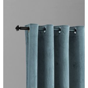 Set draperii din catifea cu inele argintii, Madison, 200x260 cm, densitate 700 g/ml, Stone, 2 buc