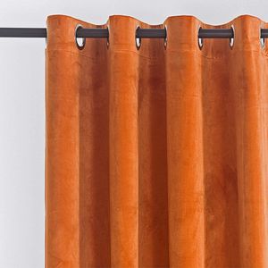 Draperie din catifea cu inele albe, Madison, 250x240 cm, densitate 700 g/ml, Portocaliu, 1 buc
