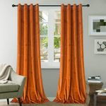 Casa si Gradina - Textile si covoare - Perdele si draperii - Draperii - Draperie din catifea cu inele crom, Madison, 200x220 cm, densitate 700 g/ml, Portocaliu, 1 buc - Infinity.ro