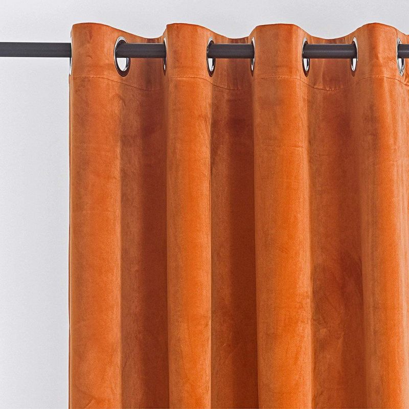Casa si Gradina - Textile si covoare - Perdele si draperii - Draperii - Set draperii din catifea cu inele argintii, Madison, 200x225 cm, densitate 700 g/ml, Portocaliu, 2 buc - Infinity.ro
