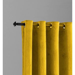 Draperie din catifea cu inele albe, Madison, 250x270 cm, densitate 700 g/ml, Lemon, 1 buc