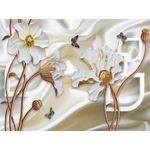 Casa si Gradina - Decoratiuni - Tablouri - Tablou canvas - Flori albe cu radacini bronz, 100x70 cm - Infinity.ro