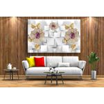 Casa si Gradina - Decoratiuni - Tablouri - Tablou canvas - Flori aurii cu perle, 90x50 cm - Infinity.ro