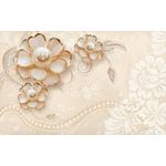Casa si Gradina - Decoratiuni - Tablouri - Tablou canvas - Flori bronz cu perle, 90x50 cm - Infinity.ro