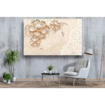 Casa si Gradina - Decoratiuni - Tablouri - Tablou canvas - Flori bronz cu perle, 90x50 cm - Infinity.ro