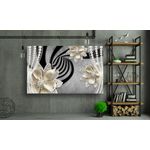 Casa si Gradina - Decoratiuni - Tablouri - Tablou canvas - Abstract flori aurii cu perle, 50x35 cm - Infinity.ro