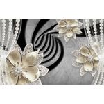 Casa si Gradina - Decoratiuni - Tablouri - Tablou canvas - Abstract flori aurii cu perle, 50x35 cm - Infinity.ro