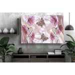 Casa si Gradina - Decoratiuni - Tablouri - Tablou canvas - Abstract fluturi si flori mov, 100x70 cm - Infinity.ro