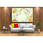 Casa si Gradina - Decoratiuni - Tablouri - Tablou canvas - Fluturi si flori aurii, 100x70 cm - Infinity.ro