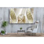 Casa si Gradina - Decoratiuni - Tablouri - Tablou canvas - Lebede aurii abstract, 75x50 cm - Infinity.ro