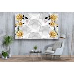Casa si Gradina - Decoratiuni - Tablouri - Tablou canvas - Flori aurii abstract, 50x35 cm - Infinity.ro