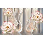 Casa si Gradina - Decoratiuni - Tablouri - Tablou canvas - Abstract flori lebede portelan, 75x50 cm - Infinity.ro