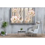 Casa si Gradina - Decoratiuni - Tablouri - Tablou canvas - Abstract flori lebede portelan, 75x50 cm - Infinity.ro