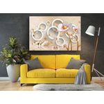 Casa si Gradina - Decoratiuni - Tablouri - Tablou canvas - Abstract lebede si flori albe, 90x50 cm - Infinity.ro