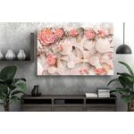 Casa si Gradina - Decoratiuni - Tablouri - Tablou canvas - Flori roz pe fundal abstract, 100x70 cm - Infinity.ro