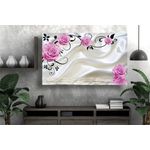 Casa si Gradina - Decoratiuni - Tablouri - Tablou canvas - Flori roz abstracte, 50x35 cm - Infinity.ro