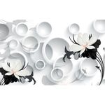 Casa si Gradina - Decoratiuni - Tablouri - Tablou canvas - Flori abstracte alb negre, 90x50 cm - Infinity.ro