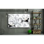 Casa si Gradina - Decoratiuni - Tablouri - Tablou canvas - Flori abstracte alb negre, 90x50 cm - Infinity.ro