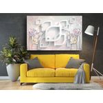 Casa si Gradina - Decoratiuni - Tablouri - Tablou canvas - Flori abstracte alb si roz, 50x35 cm - Infinity.ro
