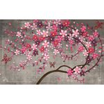 Casa si Gradina - Decoratiuni - Tablouri - Tablou canvas - Abstract copac cu flori colorate si fluturi, 50x35 cm - Infinity.ro