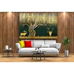 Casa si Gradina - Decoratiuni - Tablouri - Tablou canvas - Cerb si pom abstract, 100x70 cm - Infinity.ro