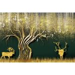 Casa si Gradina - Decoratiuni - Tablouri - Tablou canvas - Cerb si pom abstract, 100x70 cm - Infinity.ro