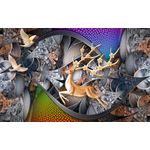Casa si Gradina - Decoratiuni - Tablouri - Tablou canvas - Pasari si cerb abstract, 90x50 cm - Infinity.ro