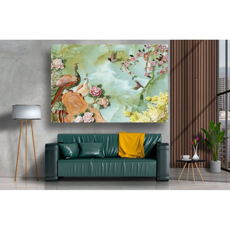 Casa si Gradina - Decoratiuni - Tablouri - Tablou canvas - Pasari si flori, 100x70 cm - Infinity.ro