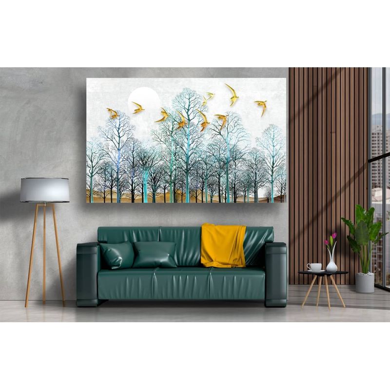 Casa si Gradina - Decoratiuni - Tablouri - Tablou canvas - Pasari aurii in zbor, 50x35 cm - Infinity.ro